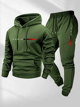 Noxwear-Printed sweatshirt set, men's hoodie and pants set, warm and casual sports pullover and pants set for spring, autumn, and winter