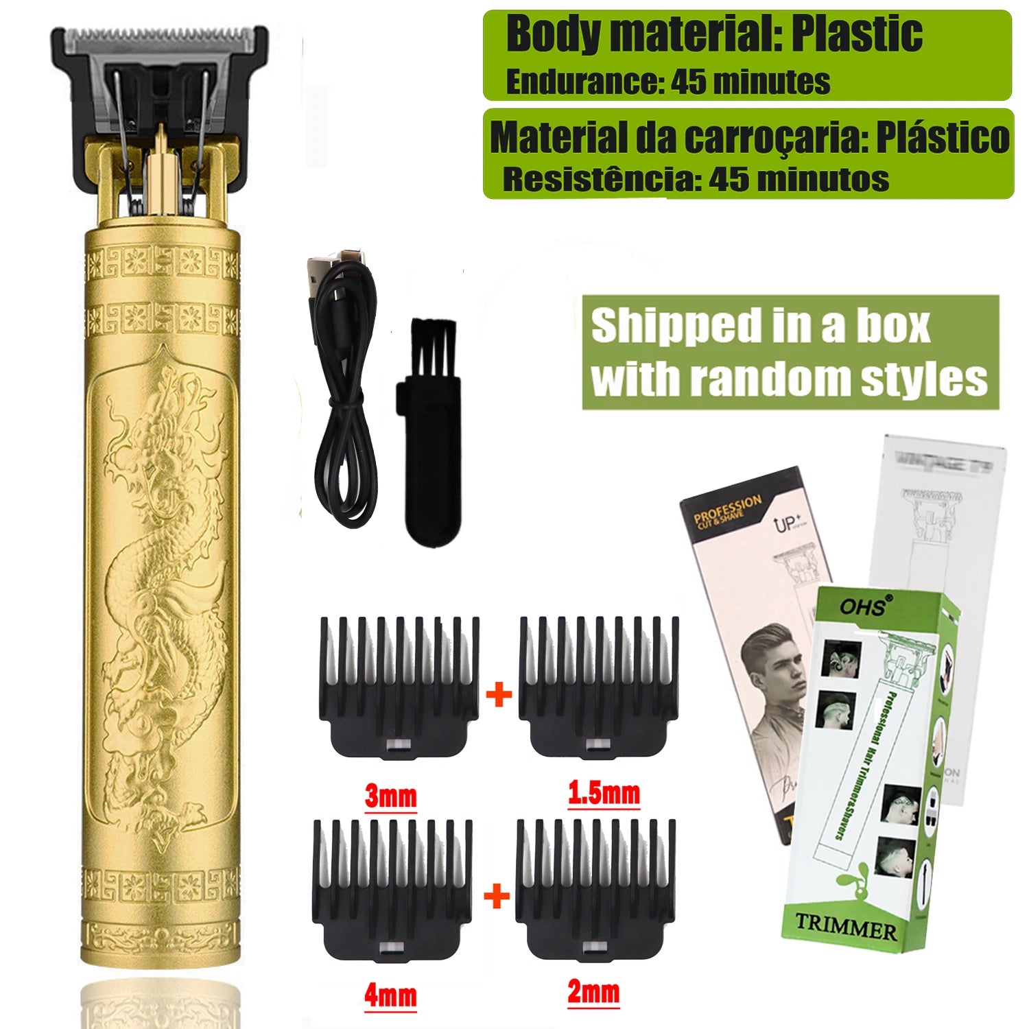 Noxwear - T9 Hair Clipper Repair Beard Shaving Body Hair Trimmer Clippers Electric Machine Men Haircut Machine 0mm Barber Shaver