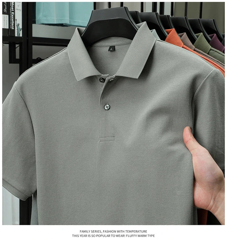 Noxwear - Men's 100% Cotton Polo Shirt - Summer Casual Breathable Tee,19 Colors,Ideal for Golf and Sports,Business Casual,Silk-Like Finish