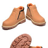 Noxwear - Steel toe cap boots waterproof non-slip work shoes for men women anti smash anti puncture leather construction site safety shoes