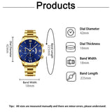 Noxwear -  Mens Fashion Business Quartz Watch Fashion Fake Three Eye Six Pin Calendar Men Watch Stainless Steel Belt Men Watches