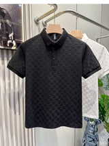Noxwear - Summer New Men's Lop-up Hollow Short-sleeved Polo Tee Shirt Ice Silk Breathable Business Fashion T-Shirt Male Brand Clothes