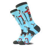 Noxwear - Cotton Happy Funny Socks Men Alien Planet Shark Crazy Design Sokken Unisex Novelty Dinosaur Crew Skateboard Calcetines Hombre