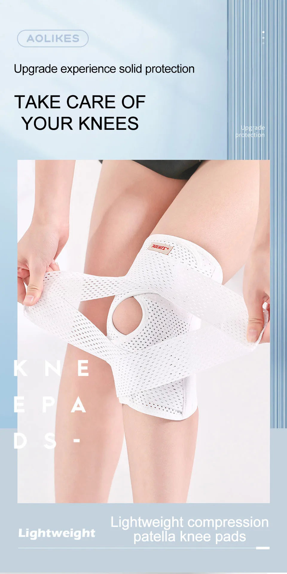 Noxwear - AOLIKES Knee Pads Support with Side Stabilizers for Men and Women Meniscal Tear Knee Pain ACL MCL Arthritis Injuries Recovery