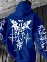 Noxwear - European and American men's autumn fashion personality angel print comfortable hooded sweatshirt outdoor street style top
