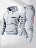 Noxwear-Printed sweatshirt set, men's hoodie and pants set, warm and casual sports pullover and pants set for spring, autumn, and winter