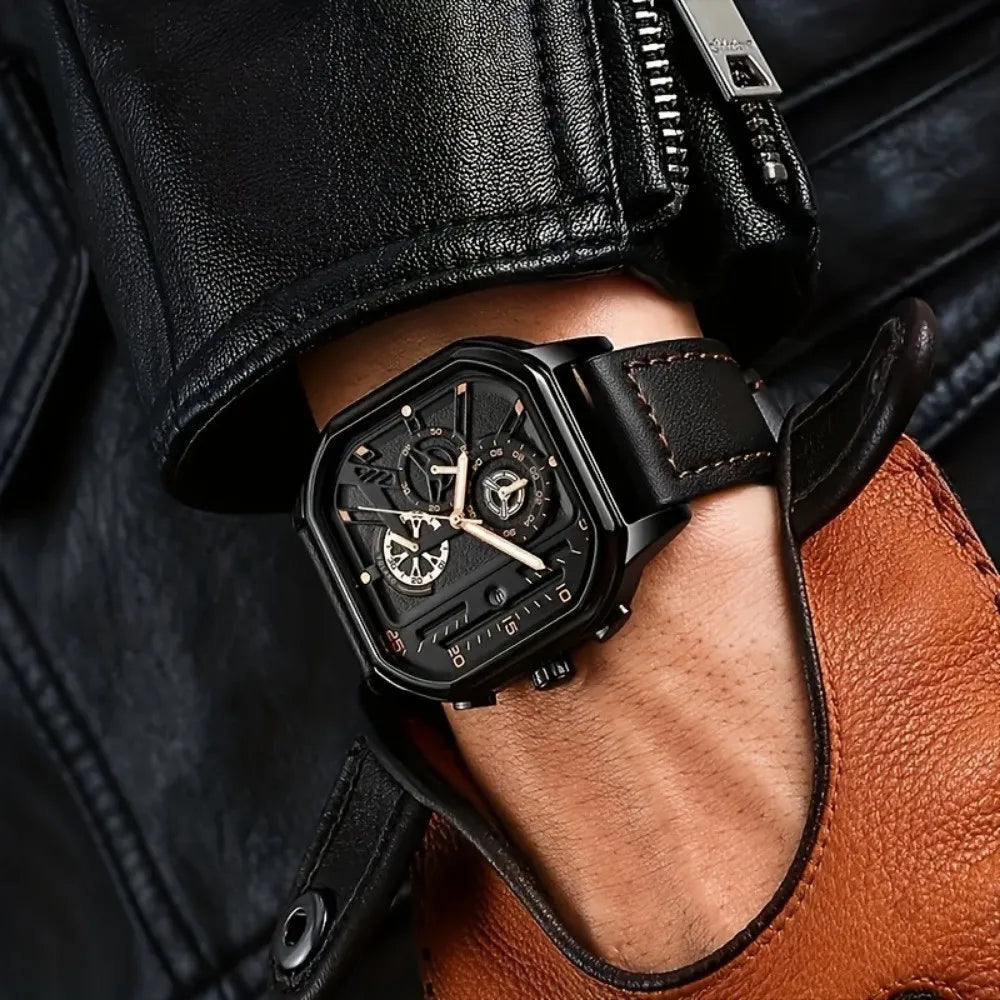 Noxwear - Luxury Big Dial Men Square Watch