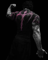 Noxwear - GYM T-shirt Men's Dark Gothic Print Muscle Tee  High Elasticity And Quick Drying Exercise For Bodybuilding Training 2025 Summer