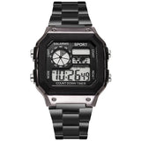 Noxwear - MAYZHISU Classic Men's Digital Watches Luxury Stainless Steel Strap Sport Watches Men Military Clock LED Sport Wristwatch
