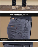 Noxwear - 2025 Summer Thin Cotton Men's Casual Pants Trendy Versatile Elastic Light Business Trousers Work Formal Slim Straight Pants
