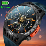 Noxwear - LIGE GPS Smart Watch Men LED Flashlight Compass Waterproof Bluetooth Call Health Watches Voice Assistant Military Smartwatch Men