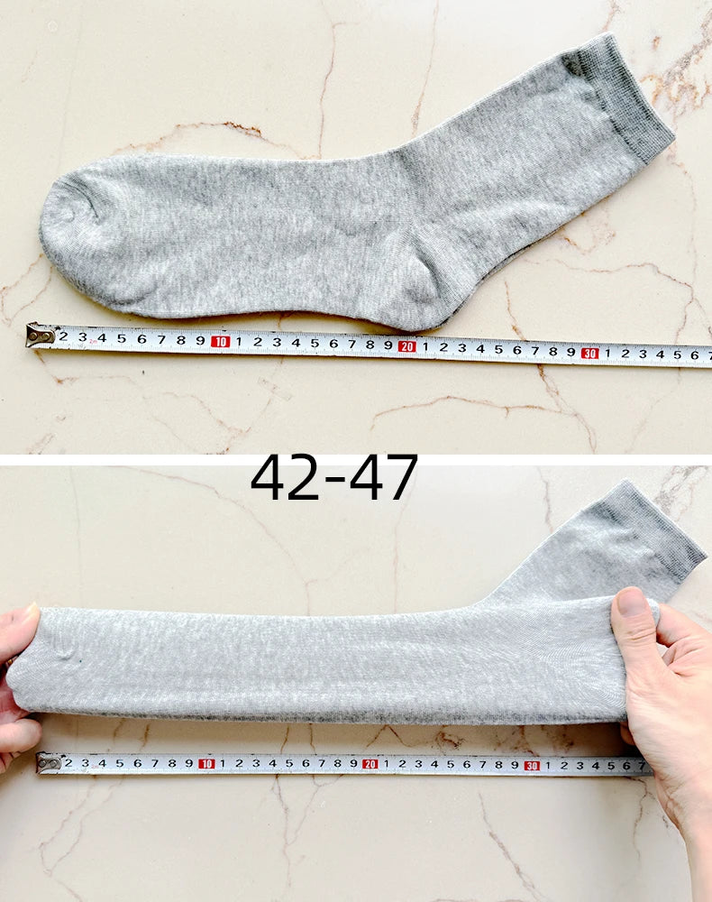 Noxwear - HSS 5/10 Pairs Men's Cotton Blend Socks Black Business Men Socks Soft Breathable Summer Winter for Male Socks Plus Size (6.5-14)