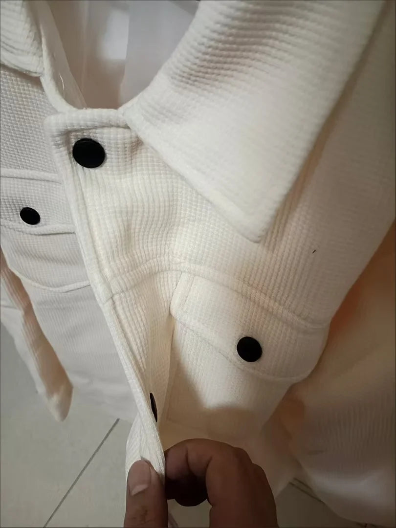Noxwear - Winter Fashion Jacket Men's Lapel Autumn and Winter New Corduroy Jacket  Retro Slim Fitting Jacket for