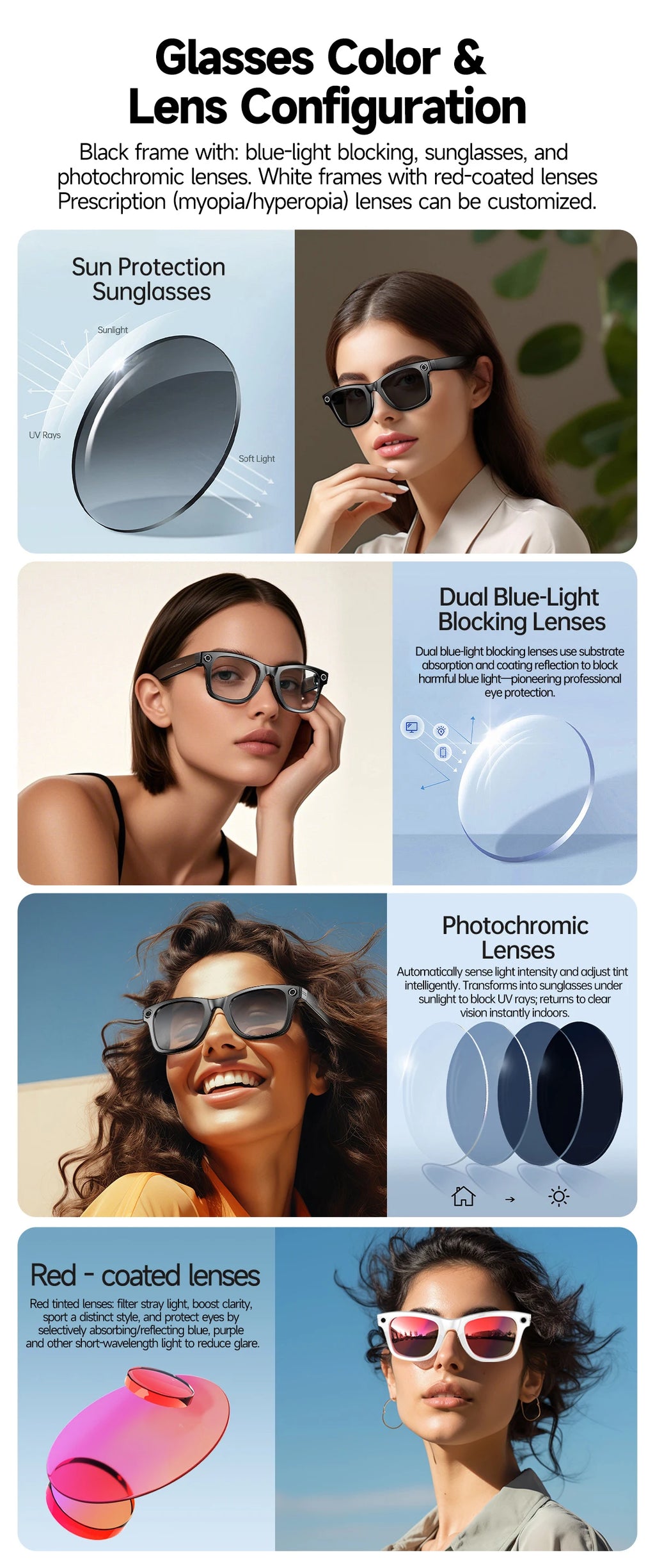 Noxwear - New 800W Camera AI Glasses Men Color-Changing Smart Translation Glasses Photo Video Recording Waterproof Call Smart Sunglasses