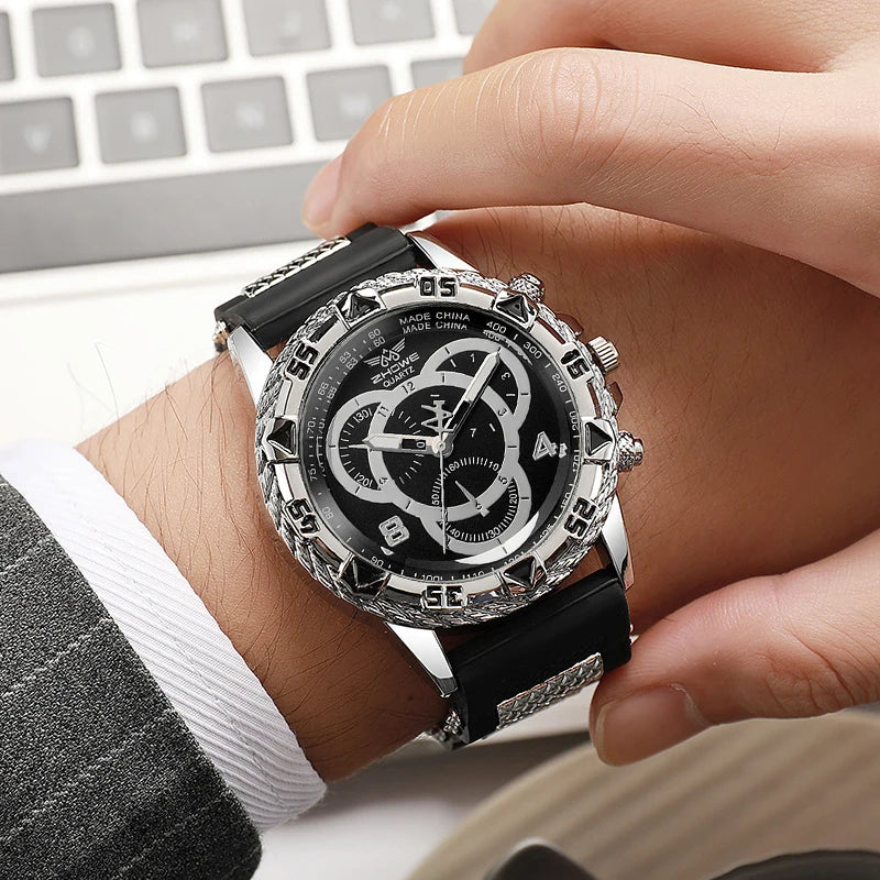 Noxwear - Men’s Watch Fashion Silicone Band Analog Quartz Wrist Watch Man Sports Watches