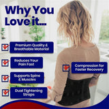 Noxwear - Lower Back Brace with 6 Stays Anti-skid Orthopedic Lumbar Support Breathable Waist Support Belt for Men Women Gym Pain Relief