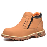 Noxwear - Steel toe cap boots waterproof non-slip work shoes for men women anti smash anti puncture leather construction site safety shoes