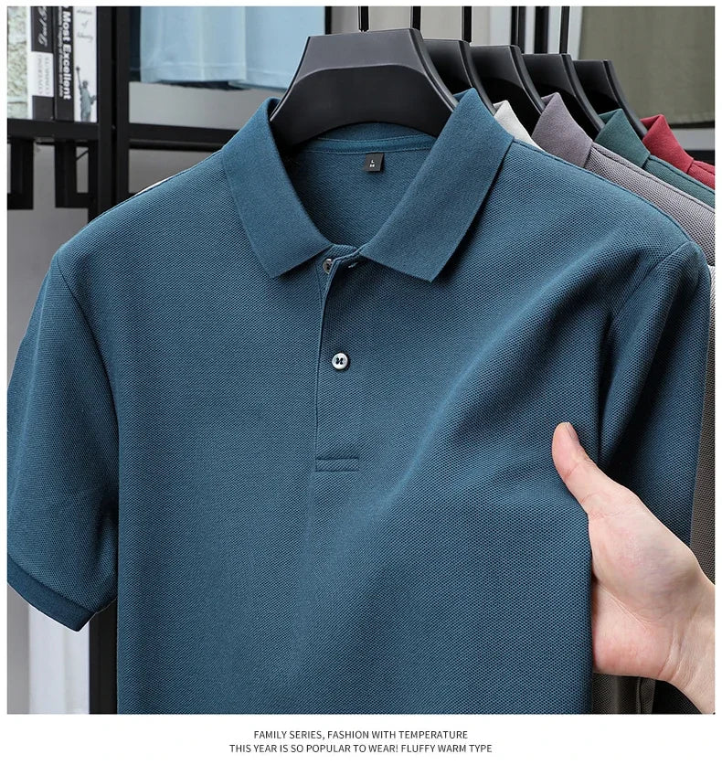 Noxwear - Men's 100% Cotton Polo Shirt - Summer Casual Breathable Tee,19 Colors,Ideal for Golf and Sports,Business Casual,Silk-Like Finish