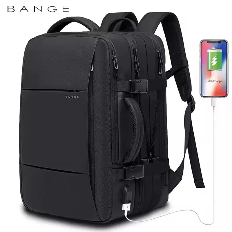 Noxwear - Bange Travel Backpack, Backpack School Expandable USB Bag Large Capacity 17.3 Laptop Waterproof
