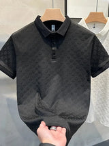 Noxwear - Summer New Men's Lop-up Hollow Short-sleeved Polo Tee Shirt Ice Silk Breathable Business Fashion T-Shirt Male Brand Clothes