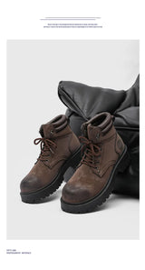Noxwear - Handmade Men Boots Ankle Winter Leather Shoes Autumn Outdoor Hiking Boots Sneakers Hombres Botas High Top Footwear Anti Slip