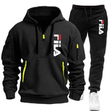 Noxwear-Two sets of 2025 new fashionable men's sportswear, a zippered hooded sweatshirt and sweatpants, for casual fitness and jogging