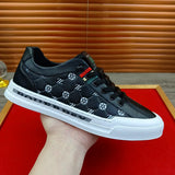Noxwear - European New Shoes for Men Genuine Leather Casual Shoes Trend Print Flats Skateboard Shoes Youth Street Sneakers