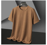 Noxwear - New Summer Waffle Round Neck Short Sleeved T-shirt for Men's Short Sleeved Top