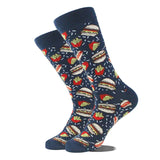 Noxwear - Cotton Happy Funny Socks Men Alien Planet Shark Crazy Design Sokken Unisex Novelty Dinosaur Crew Skateboard Calcetines Hombre