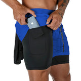 Noxwear - Camo Running Shorts Men Gym Sports Shorts 2 In 1 Quick Dry Workout Training Gym Fitness Jogging Short Pants Summer Men Shorts
