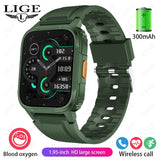 Noxwear - LIGE GPS Smart Watch Men LED Flashlight Compass Waterproof Bluetooth Call Health Watches Voice Assistant Military Smartwatch Men