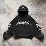 Noxwear - 6xl Retro Gothic Evil Angel Print Hip Hop Hoodie for Men Y2k Punk Casual Loose Pullover Women Streetwear Sweatshirt Hoodies