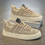 Noxwear - Men's Graffiti Prints Canvas Sneakers 2024 Spring Autumn Breathable Fashion Vulcanize Shoes Outdoor Lace Up Men Casual Shoes