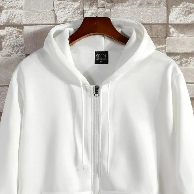 Noxwear-Zipper Hoodies Autumn Winter Men's New Long Sleeve Hooded Sweatshirt Fashion Casual Male Outfit Sportwear Loose Fit Clothes