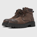 Noxwear - Handmade Men Boots Ankle Winter Leather Shoes Autumn Outdoor Hiking Boots Sneakers Hombres Botas High Top Footwear Anti Slip