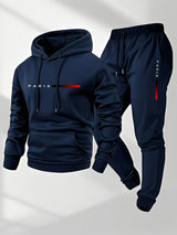 Noxwear-Printed sweatshirt set, men's hoodie and pants set, warm and casual sports pullover and pants set for spring, autumn, and winter