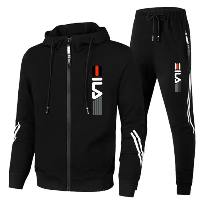 Noxwear-Autumn and Winter Zippered Sweatshirts + Sportswear Pants, Men's Jogging and Fitness Sets, Men's Casual Sportswear Sets