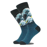 Noxwear - Cotton Happy Funny Socks Men Alien Planet Shark Crazy Design Sokken Unisex Novelty Dinosaur Crew Skateboard Calcetines Hombre