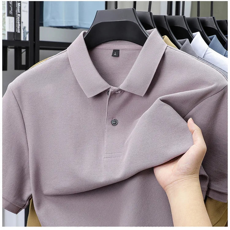 Noxwear - Men's 100% Cotton Polo Shirt - Summer Casual Breathable Tee,19 Colors,Ideal for Golf and Sports,Business Casual,Silk-Like Finish