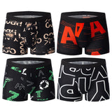 Noxwear - 4/10piece Men's European And American Size Printed Fashionable Underwear Comfortable Plus Size Boxer Shorts Casual Sports Shorts