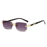 Noxwear - Rimless Sunglasses Rectangle Fashion Popular Women Men Shades Small Square Sun Glasses For Female Male Summer Traveling Oculos