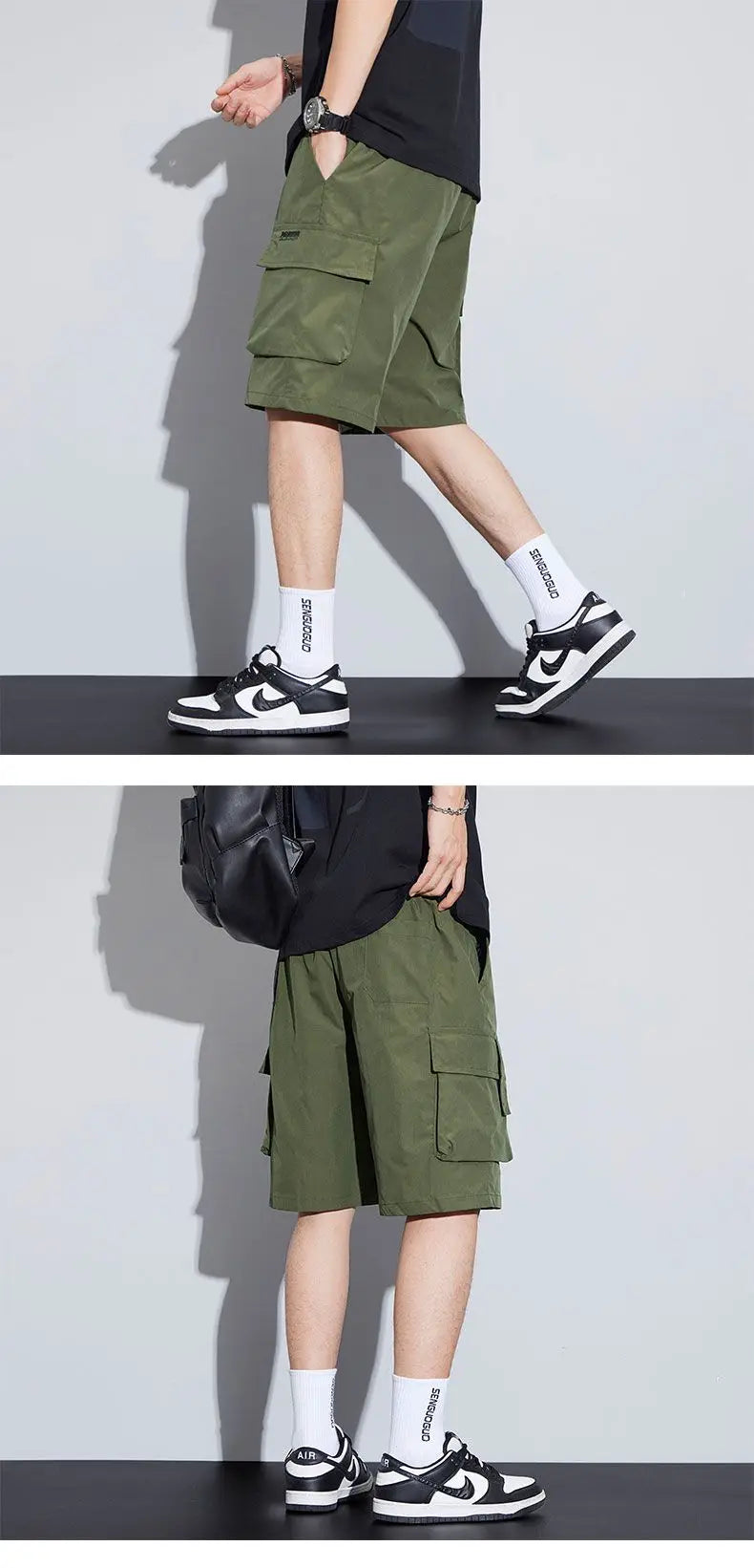 Noxwear - Summer Men's Cargo Shorts Casual Baggy Multi-Pockets Streetwear Shorts Male Fashion Loose Overalls Shorts Male Plus Size