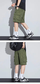 Noxwear - Summer Men's Cargo Shorts Casual Baggy Multi-Pockets Streetwear Shorts Male Fashion Loose Overalls Shorts Male Plus Size