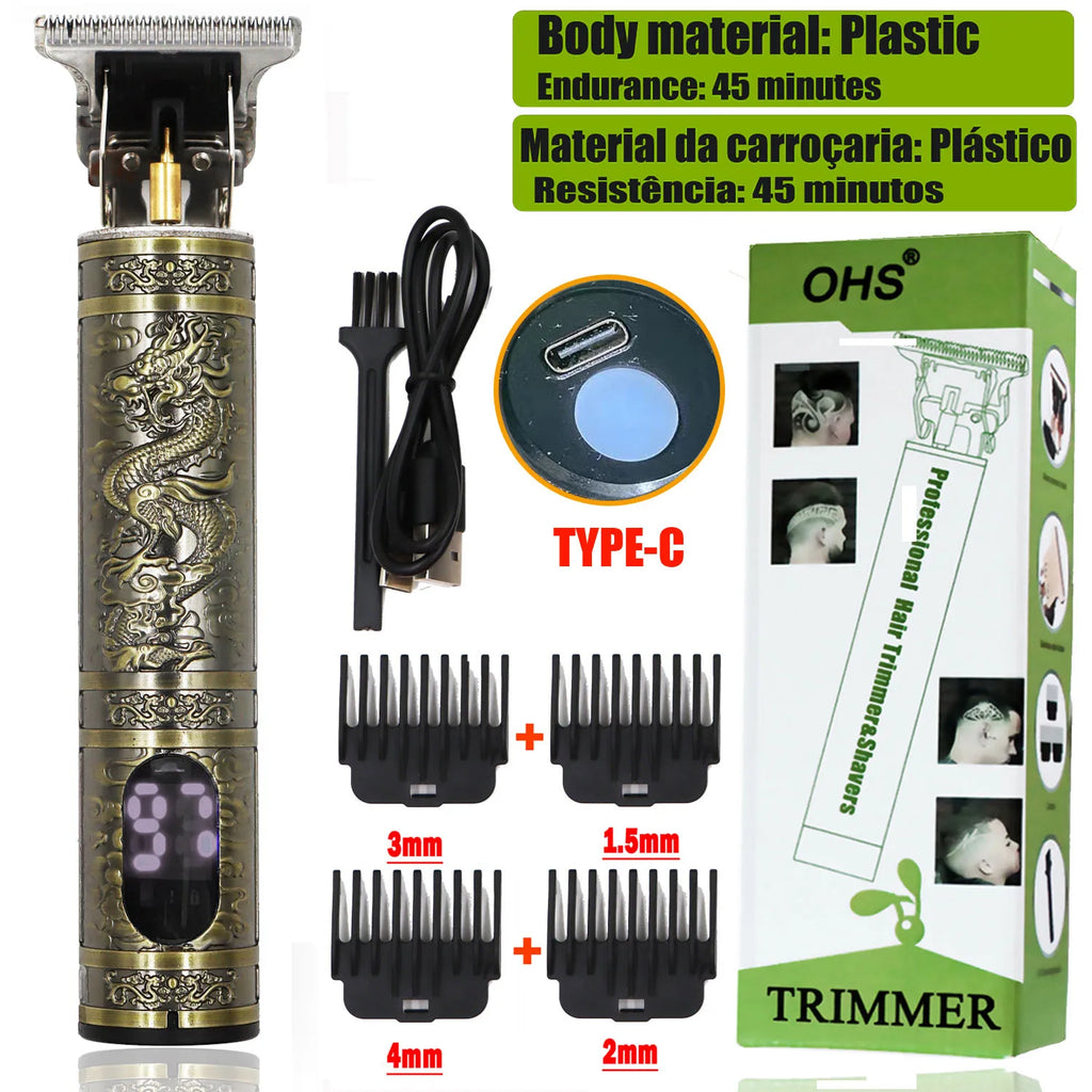 Noxwear - Vintage T9 Hair Clipper Beard Shaving Body Hair Trimmer Clippers Electric Men Haircut Machine 0mm Barber Shaver