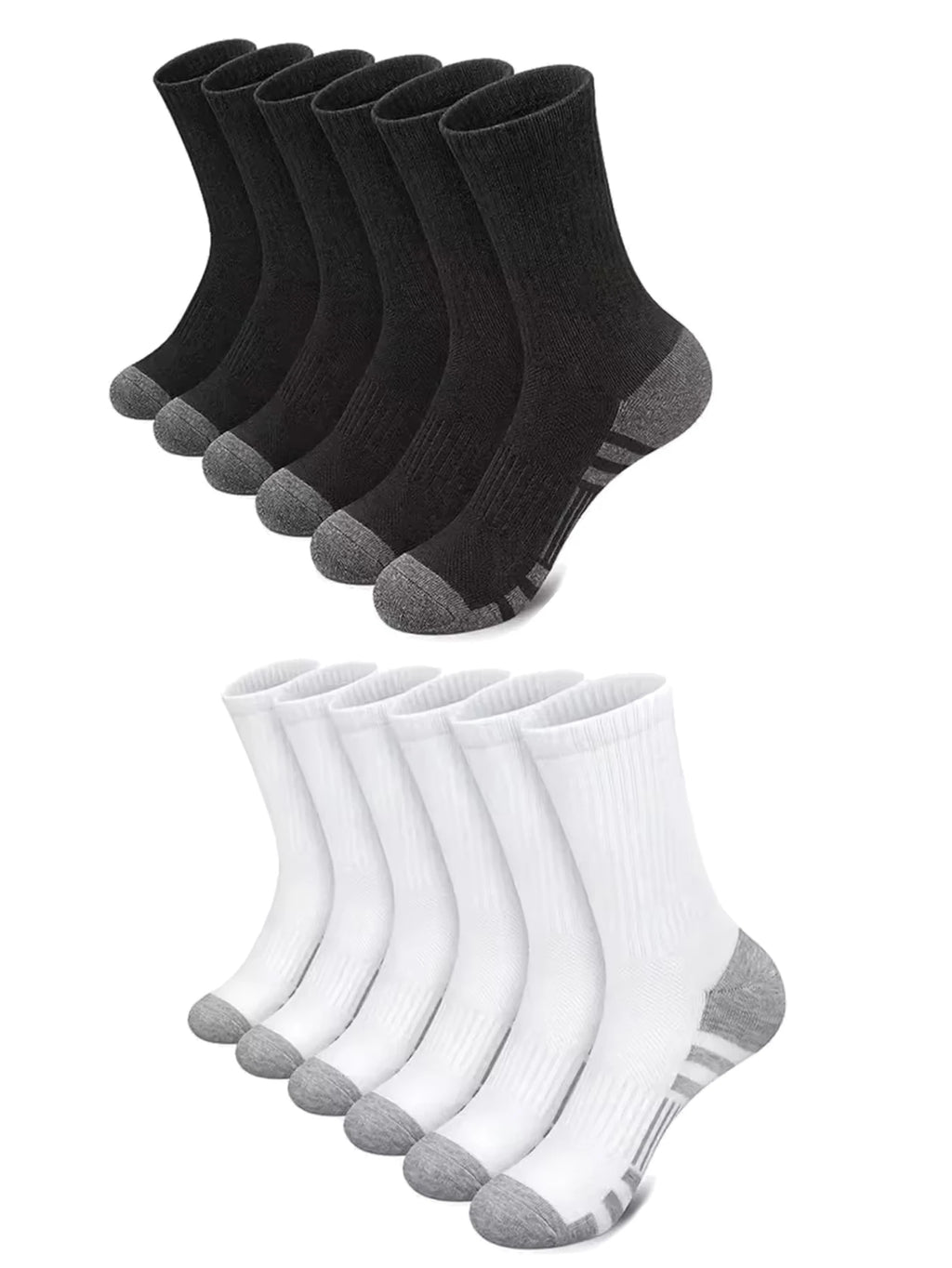 Noxwear - 12Pairs Men's Outdoor Gym Socks High Quality Comfortable Soft Ground-Gripping Football Large Size New Style
