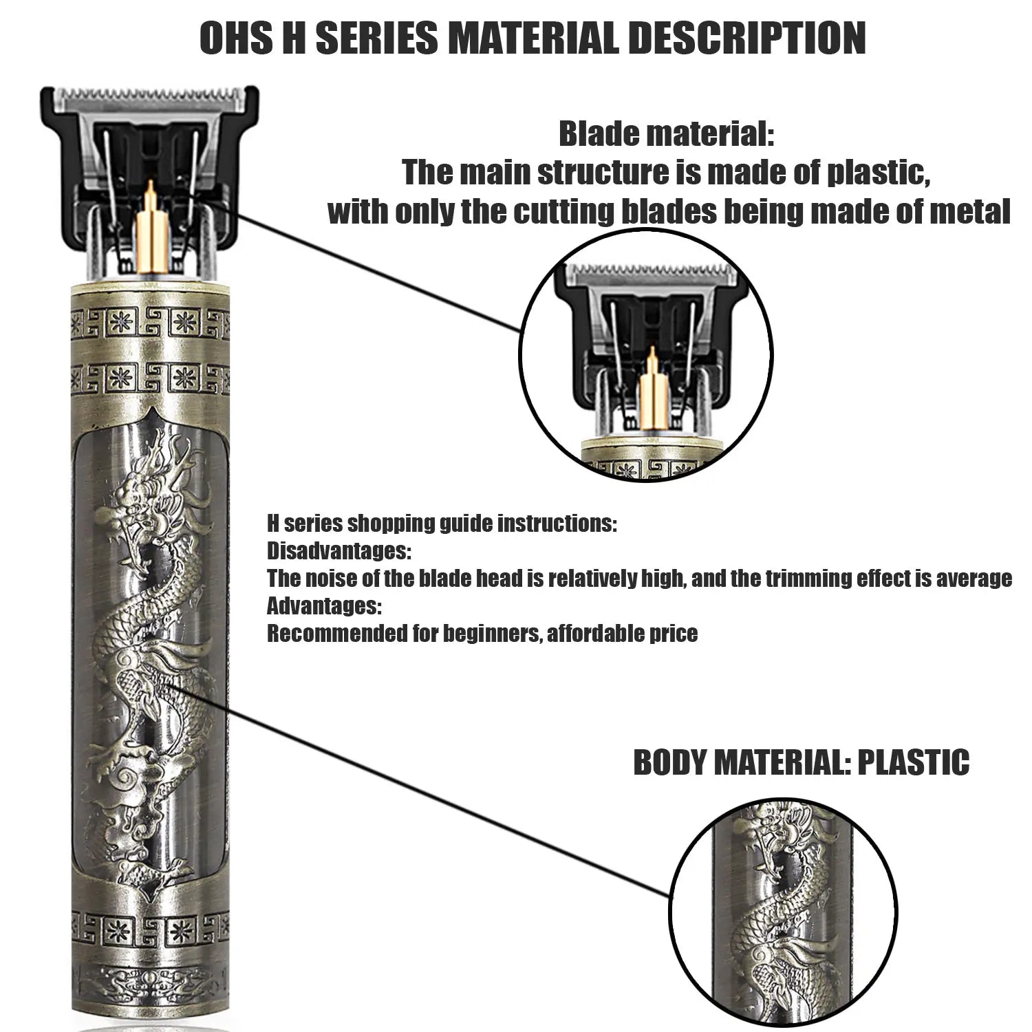 Noxwear - Vintage T9 Hair Clipper Beard Shaving Body Hair Trimmer Clippers Electric Men Haircut Machine 0mm Barber Shaver