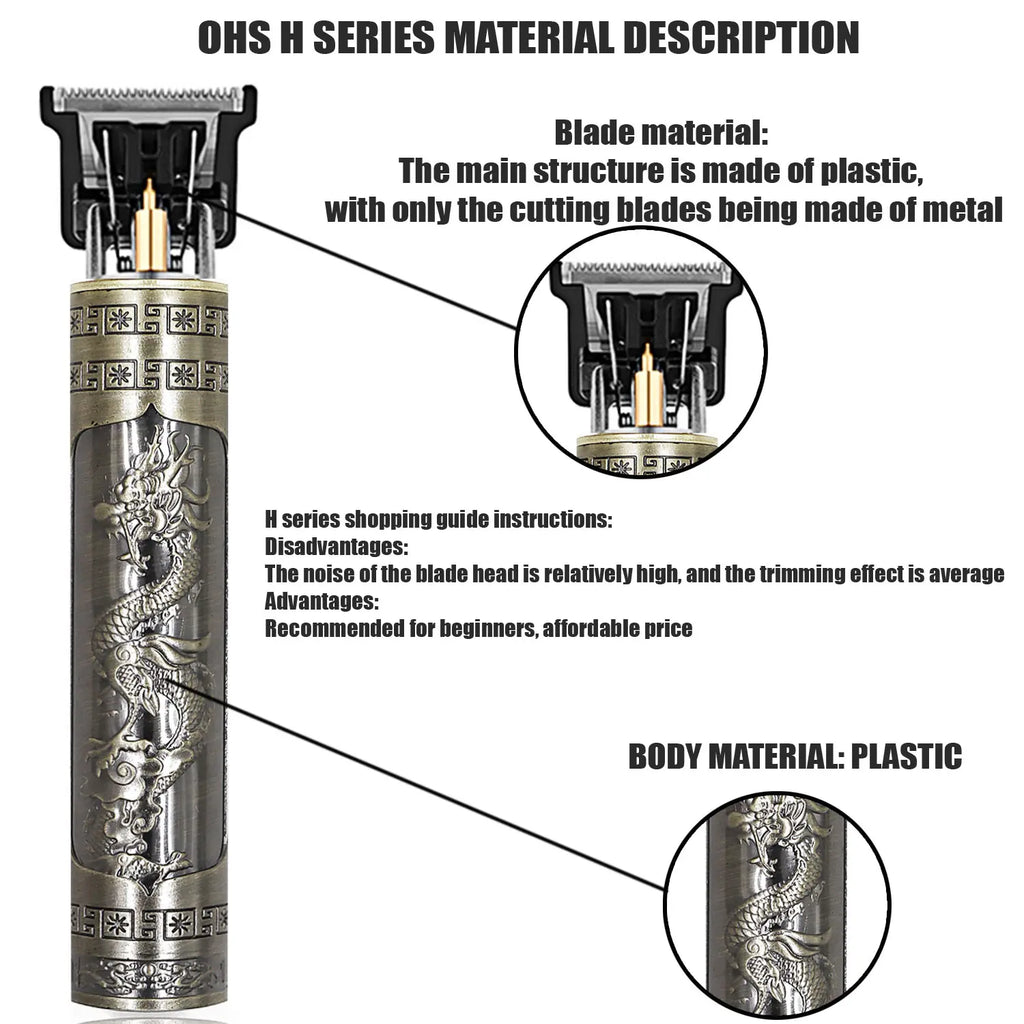 Noxwear - T9 Hair Clipper Repair Beard Shaving Body Hair Trimmer Clippers Electric Machine Men Haircut Machine 0mm Barber Shaver