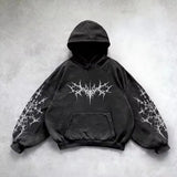 Noxwear - 6xl Retro Gothic Evil Angel Print Hip Hop Hoodie for Men Y2k Punk Casual Loose Pullover Women Streetwear Sweatshirt Hoodies