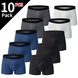 Noxwear - 4/10piece Men's European And American Size Printed Fashionable Underwear Comfortable Plus Size Boxer Shorts Casual Sports Shorts