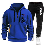 Noxwear-Two sets of 2025 new fashionable men's sportswear, a zippered hooded sweatshirt and sweatpants, for casual fitness and jogging